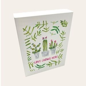 “Love Grows Here” Cactus Table Decor